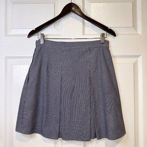 Pleated Skirt, Micro-Houndstooth